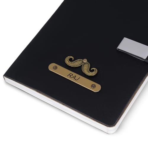 Image of ncgifts personalized diary with name | customized diary | personalized notebook A5 200 ruled pages Customized Diwali Daily Journal Diaries Diary Gifts for Men Women Friends, Family (Black)