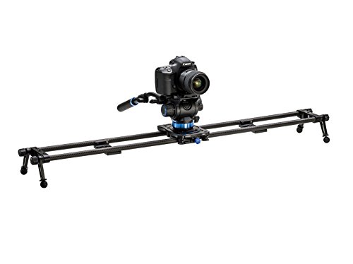 Image of Benro MoveOver8B Carbon-Fiber Slider with Case - 35.4″ Travel Rail, 18 mm Dual Rails, Adjustable Legs, 3 /8″ Head Mount (C08D9B)