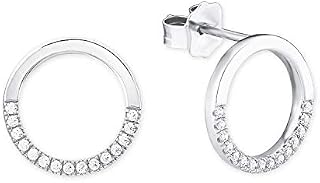 s.Oliver Stud earrings Women Ear jewelry, with Zirconia synth., 1,25 cm, Silver, Comes in jewelry gift box, 2018676
