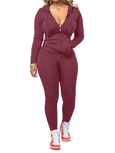 BNGPIKLY Zip Up Jacket Sets Women 2 Piece Outfits Fall