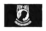 Toland Home Garden 3x5 ft POW/MIA Polyester Flag with Brass Grommets and Double Stitched Reinforced Header