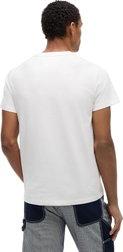 Tommy Jeans Herren T-Shirt Kurzarm Slim Sign Chest mit Logo, Elfenbein (Ancient White), 4XL – Ansicht 3