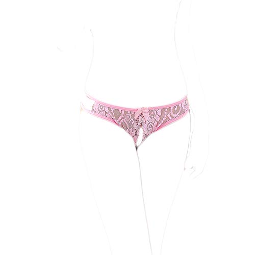 KHUFUZI Ropa interior sexy para mujer, ropa interior de encaje tangas bragas lindas tangas tangas regalo corto para novia, Rosa., Large