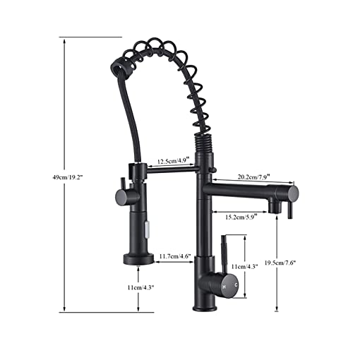 Mitigeur de cuisine eau chaude et froide orientable avec ressort en acier