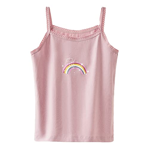 Kaerm Baby Girls Summer Tops Cute Printed Undershirt Kids Sleeveless Ruffle Camisole Tank Top Purple 4-5 Years