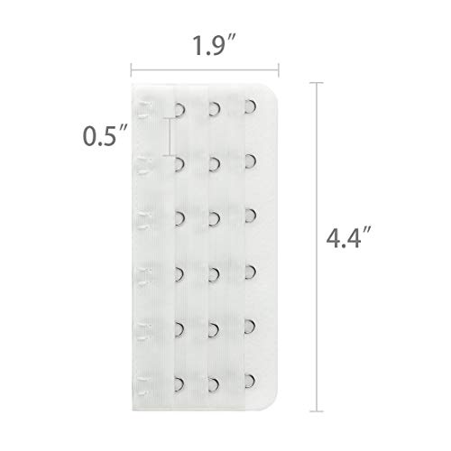 Uxcell Women 3 Rows 6 Hooks Brassiere Eye Tape Strap Extender 3 Pcs White #TOP2