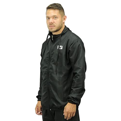 Jaqueta Corta Vento Masculino Opice Liso Forro E Capuz Ajustável (GG, Preto)