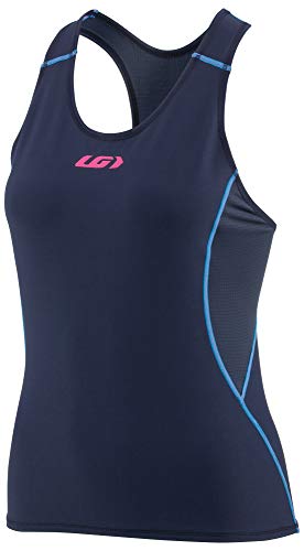 Louis Garneau, Women's Tri Comp Lightweight, Moisture Wicking, Sleeveless Triathlon Bike Top, Navy/Blue/Pink, Small