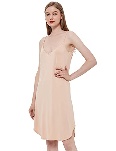 Image of GYS Women's Bamboo Viscose Full Slips for Under Dresses Cami Slip Dress