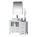 Blossom Sydney 42" inches Single Bathroom Vanity Vessel Sink and Side Cabinet with Mirror All Wood Glossy White 001 42 01 1616V SC