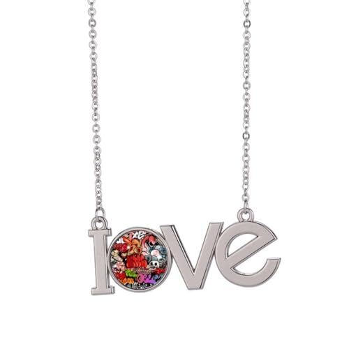 Collier Graffiti Street avec pendentif peinture murale colorée en taille M pour look urbain