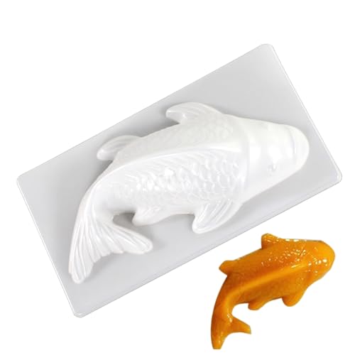 Generisch Molde para pastel de carpa - Molde de silicona flexible para tartas de chocolate, antiadherente, diseño duradero | Herramienta de hornear para chocolate, dulces, fondant, hogar, K