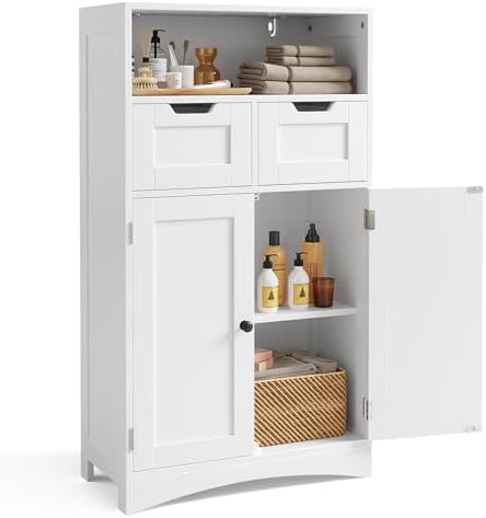 Bealife Bathroom Cabinet, Floor Cabinet, Storage Cabinet with 2 D...