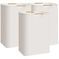 STORAGE MANIAC 3-Pack Large Laundry Hamper, 80L (21.1 Gal) Collapsible Laundry Basket with Bamboo Handles, Freestanding Waterproof Clothes Hamper for Laundry Room, Bedroom, Dorm, Towels, Toys, Beige