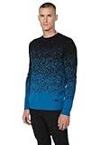 Koroshi Jersey Tricot en Dos Colores con Cuello Redondo para Hombre de Color Azul, de Color Azul, Talla XXL