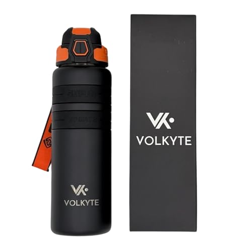 VOLKYTE Botella Térmica 800 ml Acero Inoxidable 316 más resistente corrosión 4 Capas de Aislamiento 12h Caliente/24h Fría Antifugas Pintura Antirrozaduras Ideal Gimnasio Oficina y Viajes Sin BPA