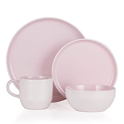 Tower Barbary & Oak Oslo 16 Piece Dinnerware Set - White & Powder Pink