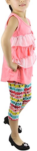 Image of ToBeInStyle Girl's Sleeveless Tank Top & Leggings 2 Piece Outfit Casual Dress Style Set