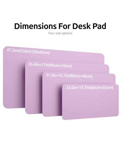 Image of YSAGi Leather Desk Pad Protector, Office Desk Mat, Large Mouse Pad, Non-Slip PU Leather Desk Blotter, Laptop Desk Pad, Waterproof Desk Writing Pad for Office and Home (Taro Purple, 47.2 inch x 23.6 inch)