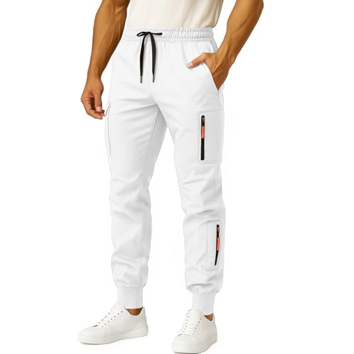 Pantalones De Trabajo Hombre De Trabajo Para Hombre Caza Talla Grande Elasticos Multibolsillos Chandal Trekking Tácticos Laboral Pants Anticorte Motosierra Largos Militares Chino Senderismo 2#blanco L