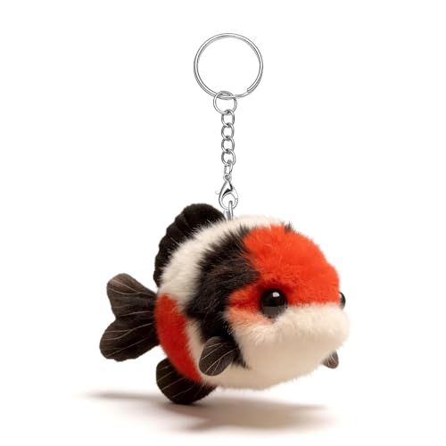 Angyape Cute Koi Fish Keychain Plush Bag Charms Purse Charms for Handbags Tote Bags Backpacks Lucky Accessories Gifts