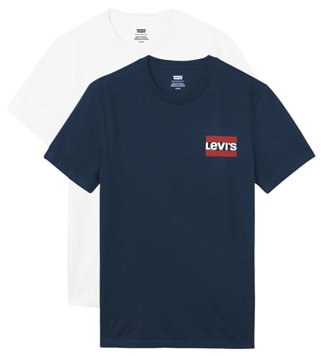 Levi's Herren 2-Pack Crewneck Graphic Tee T-Shirt, Sportswear White/Dress Blues, L 4