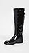 Hunter Women's Refined Tall Quilted Gloss Rain Boot, Black, 6