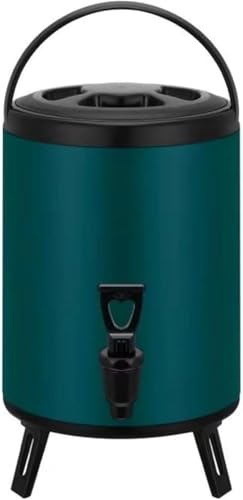 GERRBG ウォータージャグ 魔法瓶 大容量 水筒 ステンレス断熱バケツ 保冷 保温 キャンプ用品 アウトドア ウォータータンクドリンクサーバー サーバー スポーツドリンク対応 アウトドア 部活 防災 家庭 業務用 (サイレントグリーン,8L)