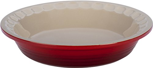 Le Creuset PG1855-1367 Heritage Stoneware Pie Pan, 5-Inch, Cerise