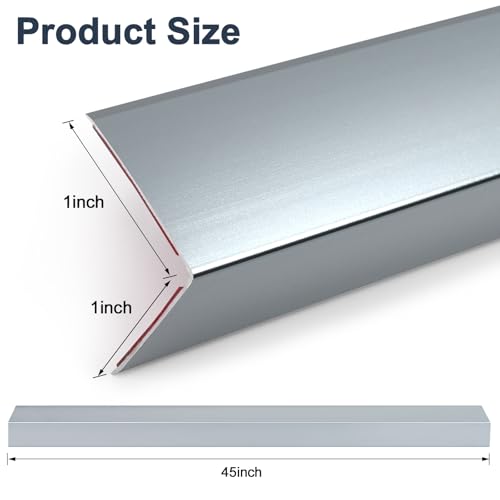 Jiekayi 4PCS 45" Aluminum Metal Corner Protectors, Self Adhesive Corner Guards, Metal Wall Edge Protector Strip, Furniture Corner Protectors, Wall Cabinet Baseboard Decoration 45" x 1" (Gray Blue)
