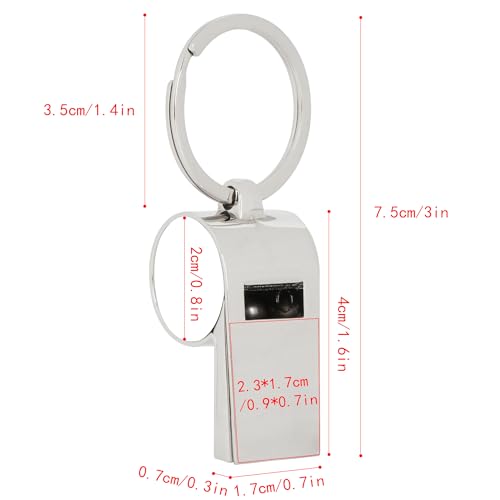 Llavero silbato personalizado con foto en aleación miniatura 6