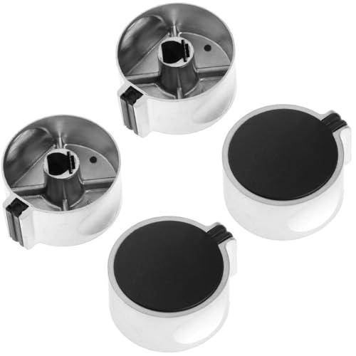 4 Pièces Bouton pour Réchaud à Gaz, 6 mm Bouton de Cuisiniere Gaz, Bouton Plancha Gaz, Boutons de Commande Universels en Métal, pour le Gaz, le Four et la...