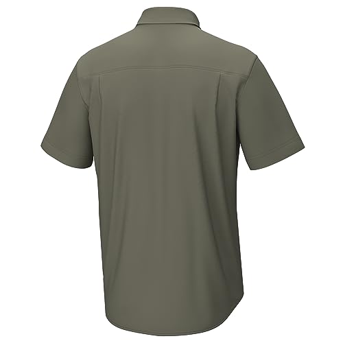 HUK Men's Kona Solid Short Sleeve Fishing Button Down Shirt2
