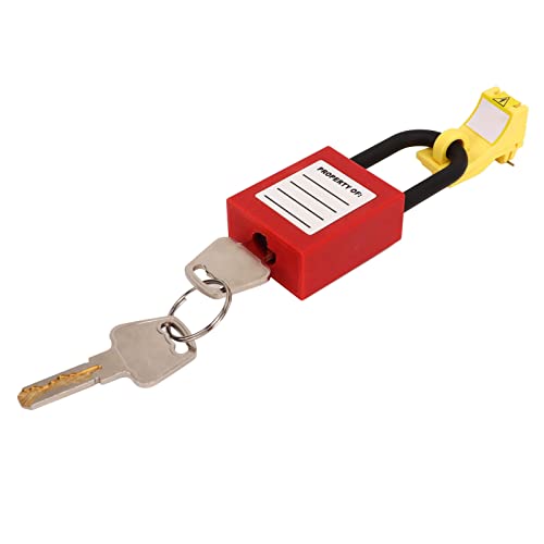 aqxreight Juego de Llaves de Bloqueo en Miniatura con Pasador Fijo Dispositivo de Bloqueo de Candado de Nailon de 38 Mm Caja Moldeada como Minia Cerradura de Disyuntor con Candado de Nailon Kit de
