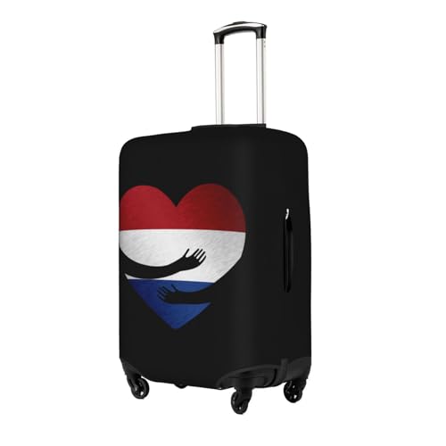Travel Luggage Cover Netherlands The Netherlands Holland Dutch Flag Heart Fashion Washable Baggage Suitcase Protector Fit For Luggage Large2