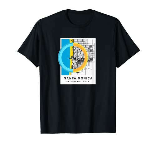 Santa Mónica Mapa Arte California Camiseta