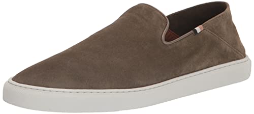 BOSS Men's Suede Slip-on Loafers with Rubber Sole