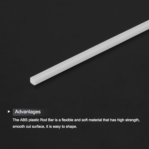 Image of MECCANIXITY 30Pcs ABS Plastic Rod Square Solid Bar 1 /8 inch x 10 inch White Smooth Plastic Tube Rods for Handwork Model Material,DIY Sand Table,Architectural Model Making