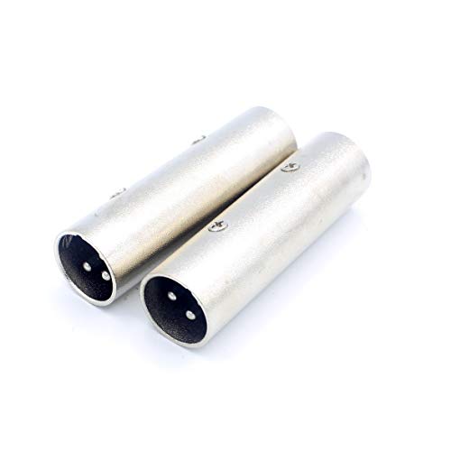 LoongGate XLR Male to Male Adapter, XLR 3 Pin Male to 3 Pin Male Microphone Line Gender Changer - 2 Pack, siliver, XLRM-XLRM - Image 3