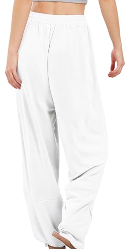 utcoco Womens Elastic High Waisted Wide Leg Lounge Pants Patchwork Wrapped Bottom Casual Baggy Pants with Pockets2