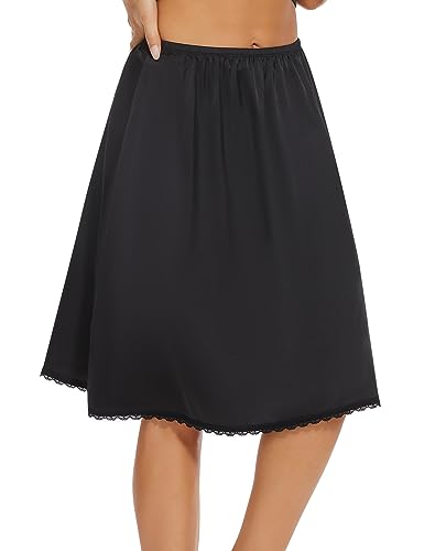 Image of MANCYFIT Women's Half Slips for Under Dresses Slip Skirt Extender Satin Underskirt