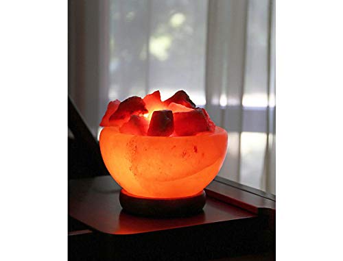 BR Trading Co Himalayan Rock Salt Lamp Fire Bowl, 3-4 Kg (Orange)