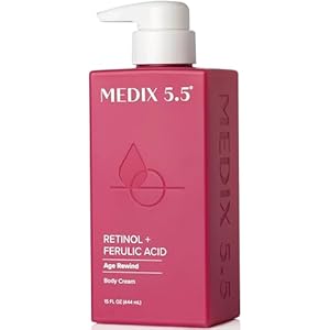 Medix 5.5 Retinol Body Lotion Skincare Moisturizer | Anti Aging Retinol Body Cream | Skin Care Tightening Lotion For Women & Men Helps Diminish Look Of Crepey Skin, Wrinkles, & Fine Lines, 15 Fl Oz