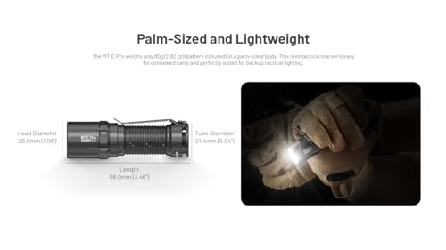 Image of Nitecore MT1C PRO Compact Everyday Carry Flashlight- 1,000 Lumens w /battery and Eco-Sensa USB C Charging cable Included