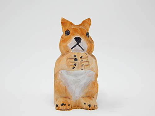 Selsela Squirrel Figurine Garden Statue Home Decoration Miniature Wood Forest Critter Art Mini Carved Small Animal #TOP3