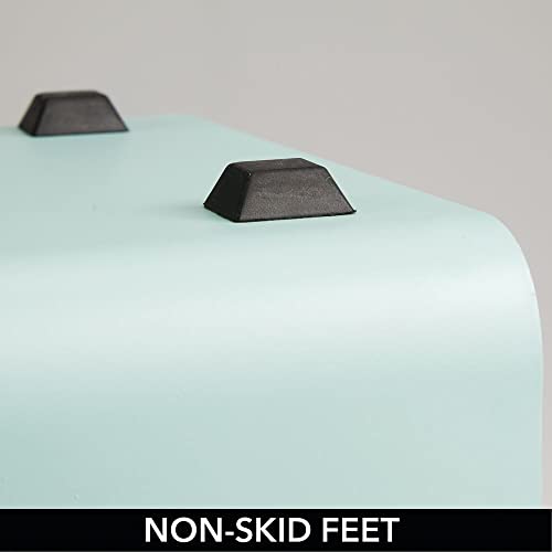 mDesign Metal Bread Box Bin with Hinged Lid - for Kitchen Countertop, Island and Pantry - Large Capacity Storage, Vintage-Inspired Design - Multi-Purpose Storage Container for Home - Mint Green