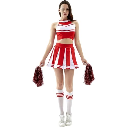 Ensemble uniforme de pom-pom girl multicolore disponible en tailles S à XL