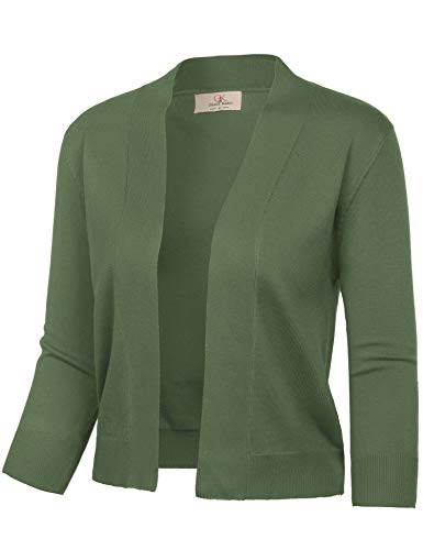 Image of GRACE KARIN Women Cardigan Sweaters Lightweight Knit Cropped Cardigans Trendy 3 /4 Sleeve Shrug Bolero S-3XL