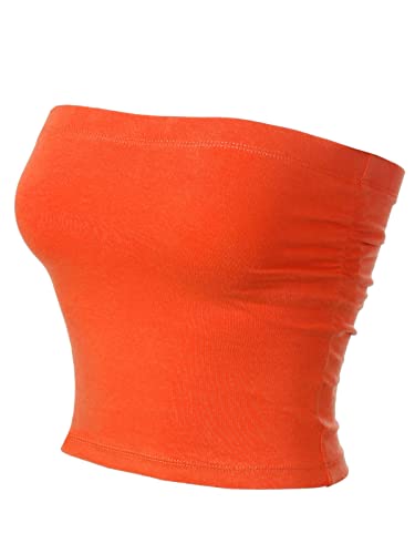 MixMatchy Women's Casual Summer Ruched Side Backless Double Layered Tube Top with Built in Shelf Bra2