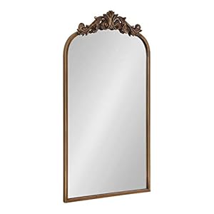 Kate and Laurel Arendahl Traditional Arch Mirror, 19″ x 30.75″, Gold, Baroque Inspired Wall Decor